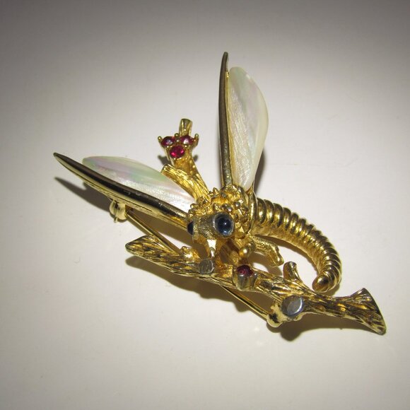 Vintage Signed Boucher Dragonfly Brooch - Picture 3 of 12